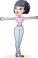 cartoon woman spreading arms png