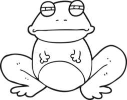 black and white cartoon frog png