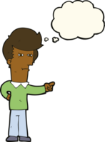 cartoon man pointing with thought bubble png