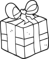 black and white cartoon christmas present png