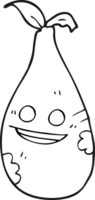 black and white cartoon pear png