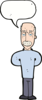 cartoon annoyed balding man with speech bubble png