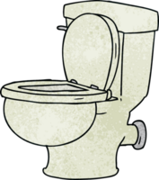 doodle dessin animé texturé d'une toilette de salle de bain png