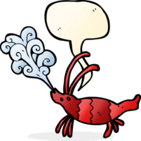 cartoon shrimp with speech bubble png