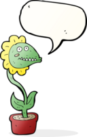 planta de monstruo de dibujos animados con burbujas de discurso png