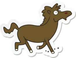 sticker van een cartoon rennend paard png