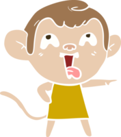 fou de singe de dessin animé de style plat couleur en robe png