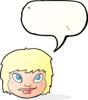 cartoon female face with speech bubble png