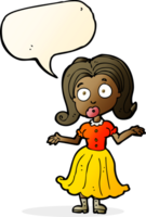 cartoon confused girl with speech bubble png