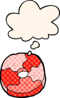 cartoon biscuit and thought bubble in comic book style png