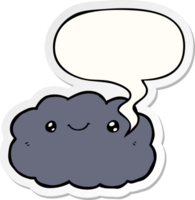 cartoon cloud and speech bubble sticker png