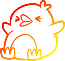 pinguim de desenho de desenho de linha de gradiente quente png