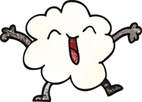 dessin animé doodle nuage météo expressif png