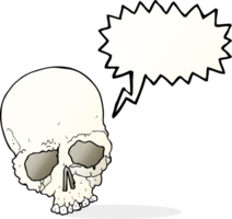 cartoon spooky old skull with speech bubble png