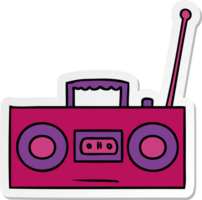 sticker cartoon doodle of a sticker cassette player png