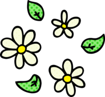 eigenzinnige cartoon bloemen in stripboekstijl png