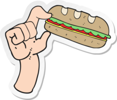 autocollant d'un sous-sandwich de dessin animé png