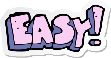 sticker of a cartoon easy sign png