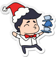 desenho de adesivo de natal de menino kawaii png