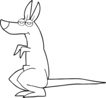 black and white cartoon kangaroo png