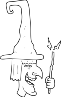 noir et blanc dessin animé en riant sorcière png