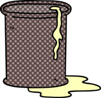 quirky comic book style cartoon barrel of oil png