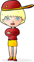 tecknad serie kvinna bär keps png