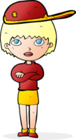 cartoon woman wearing cap png