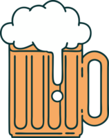 ícone de estilo de tatuagem de uma caneca de cerveja png