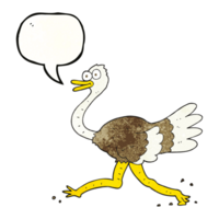 speech bubble textured cartoon ostrich png