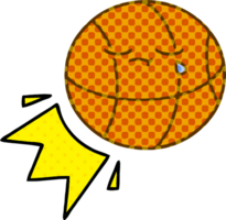 basket ball de dessin animé de style bande dessinée png