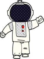 cartoon doodle walking astronaut png