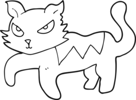 gato de dibujos animados en blanco y negro png