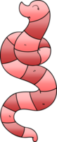 skurriler Farbverlauf schattierter Cartoon-Wurm png