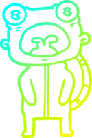 desenho de linha de gradiente frio desenho animado alienígena estranho se comunicando png