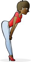 cartoon woman looking at something png