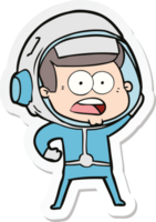 pegatina de un astronauta sorprendido de dibujos animados png