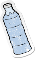 retro distressed sticker of a cartoon water bottle png