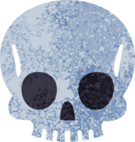 quirky retro illustration style cartoon skull png