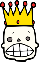 cara de calavera espeluznante de dibujos animados con corona png