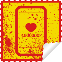 mobiel telefoon tonen 1000000 houdt grafisch verontrust sticker png