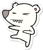 sticker of a kicking polar bear cartoon png