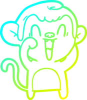 cold gradient line drawing cartoon laughing monkey png