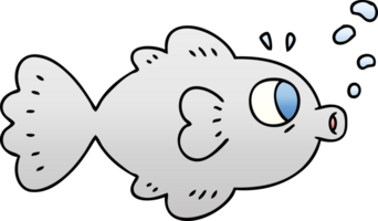 gradient shaded quirky cartoon fish png