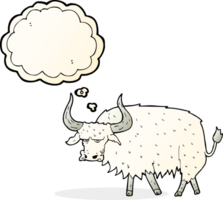 cartoon annoyed hairy ox with thought bubble png
