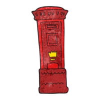 hand textured cartoon british post box png