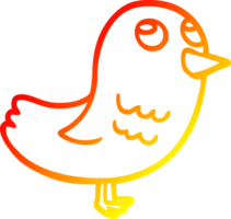 warm gradient line drawing of a cartoon garden bird png