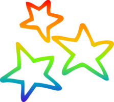 rainbow gradient line drawing of a cartoon star png
