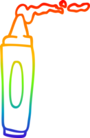 rainbow gradient line drawing of a cartoon coloring crayon png