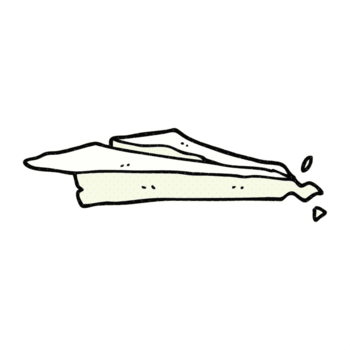 mano dibujado dibujos animados estropeado papel avión png